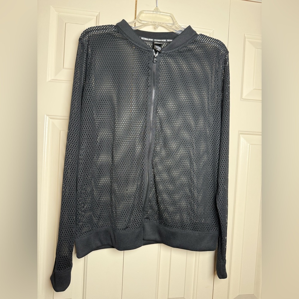 Victoria's Secret Sport‎ black mesh bomber jacket